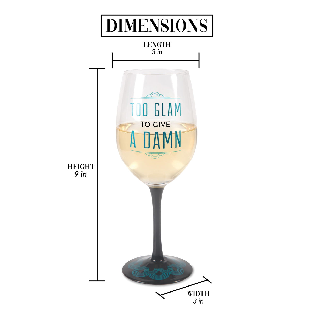 Pavilion Gift Company Pretty Inappropriate Too Glam To Give A Damn Wine Glass Candle Holder, Blue