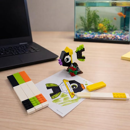 LEGO Stationery Creativity Set with Building Toy - Animal (53666) Includes 1 Sticky Note Pad 4 Markers 1 LEGO Building Toy