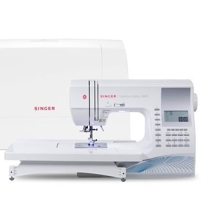 SINGER Quantum Stylist 9960 Computerized Sewing & Quilting Machine – Metal, Plastic, with Extension Table, Hard Case & Accessories, 600 Stitches, Lettering, LED Light, 1-Step Buttonhole