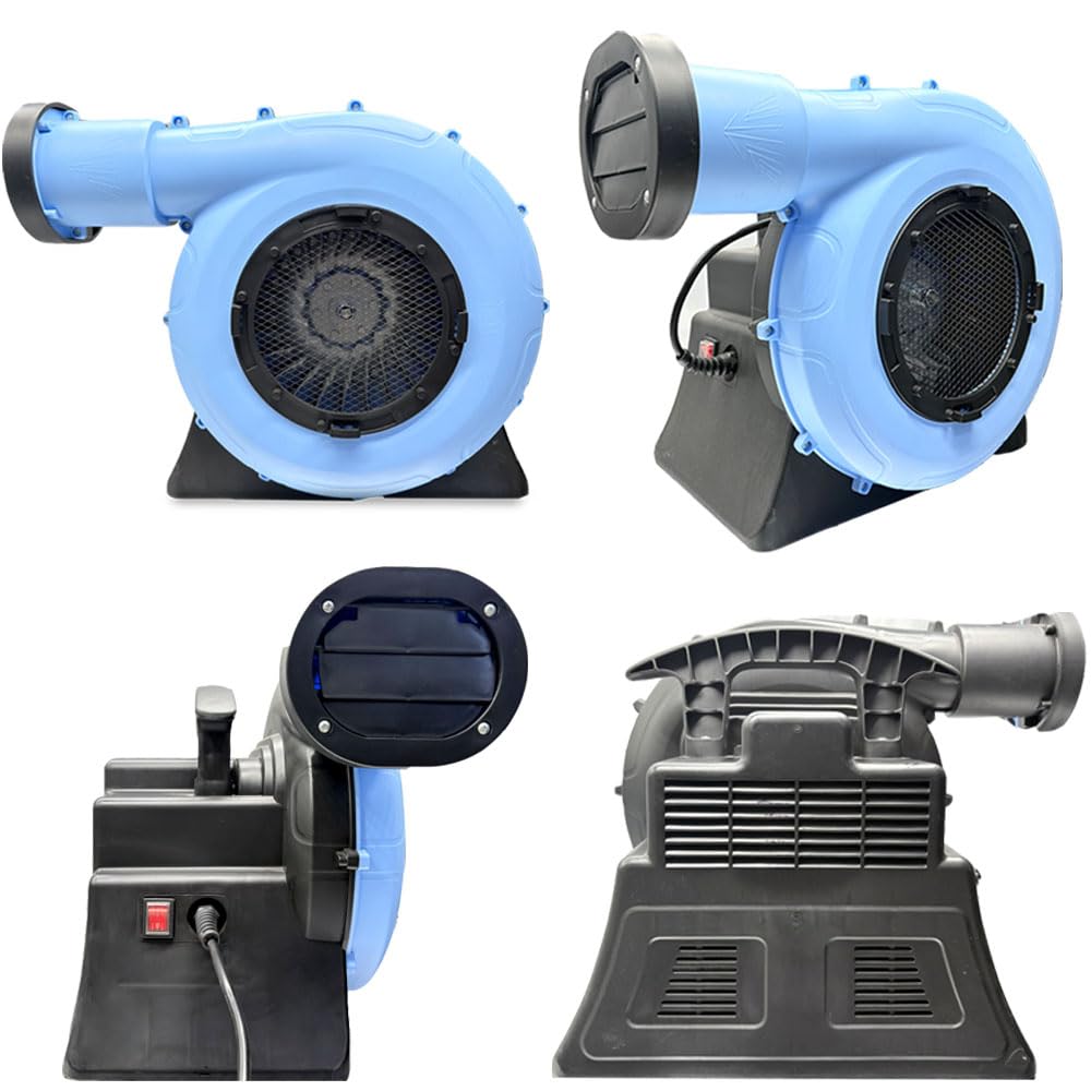 2HP Commercial Air Blower for Inflatable Bounce House, 1500W Heavy Duty Blower with Dual Blades, Quiet & Durable Design, ETL Certified for Outdoor Castle, Slide, Party Use