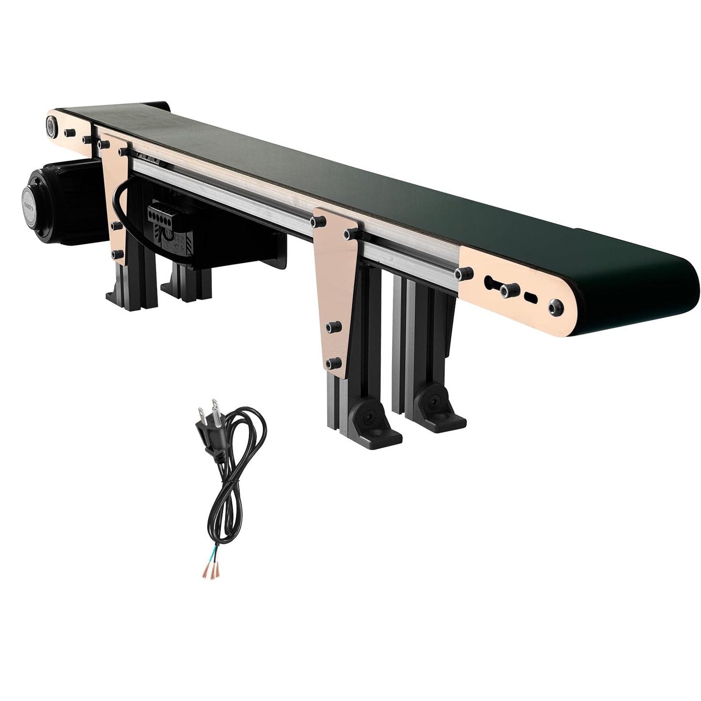 Small Ultra-Thin Frameless Conveyor 39.4″x 5.91″, Narrow Edge Conveyor Belt, PVC Belt can be Used for Stamping and Food conveying, with stepless Speed Regulation and Forward and Backward Switching