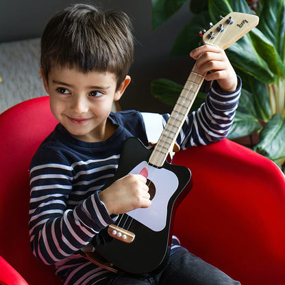 Loog Mini Acoustic kids Guitar for Beginners 3-strings Ages 3+ Learning app and lessons included Red
