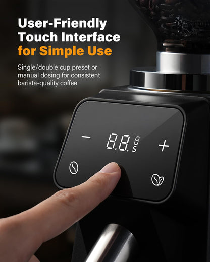 SHARDOR 64mm Burr Coffee Grinder, Electric Espresso Coffee Grinders for Home Use with Commercial-Grade Precision, 100 Grind Settings, Die-Cast Aluminum Housing, 17.6oz Hopper, Anti-Static Technology