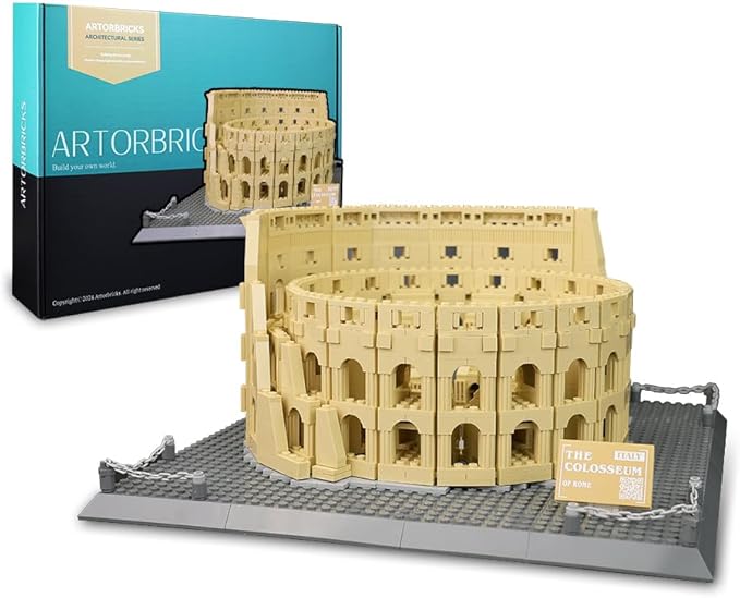 ArtorBricks Architectural The Roman Colosseum Building Large Collection Building Set Model Kit and Gift for Adults(1758Pieces)