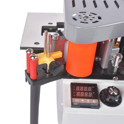 Portable Edge Bander Machine, Straight & Curved Edge Banding, Double-Sided Glue Coating, Adjustable Speed 5–10m/min, 110V, for ABS PVC MDF Acrylic