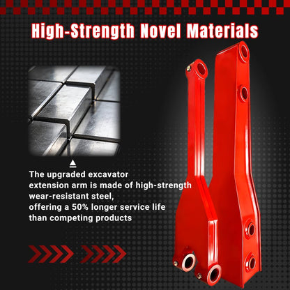 AvmrLc Professional 26 Inch Mini Excavator Extension Arm for 0.8-2 Ton Excavators, Heavy Duty Steel Structures, Quick Change Excavator Boom Arm, Ditch Digging & Trenching Boom with Extended Reach