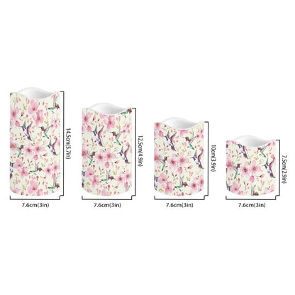 Cozeyat Hummingbird Flameless LED Candles Set of 4 Battery Operated with Remote Control Timer Flickering Color Changing Waterproof Pillar Candles for Home Wedding