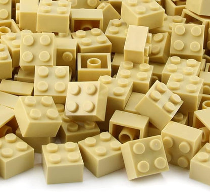 Feleph 2x2 Bricks Tan 400 Pieces Parts Basic Building Creative Play Blocks Set Toy Accessories Compatible with 3003 Major Brick Brands