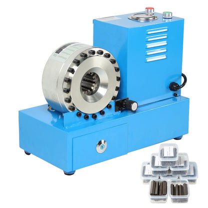 Electric Hydraulic Hose Crimper Tool 110V with 8 Dies, Portable Crimping Machine for R1 R2 Hydraulic Hoses, Automotive AC Line, Multi-Diameter Fuel Line Crimper Kit