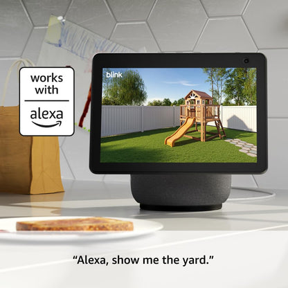 Blink Outdoor 4 – Wireless smart security camera, two-year battery life, 1080p HD day and infrared night live view, two-way talk. Sync Module Core included – 5 camera system