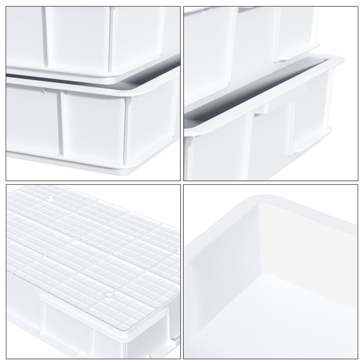 Morcte 2-Pack Commercial Dough Proofing Box Tray with 2 Lids, Stackable Pizza Proofing Dough pan with lid