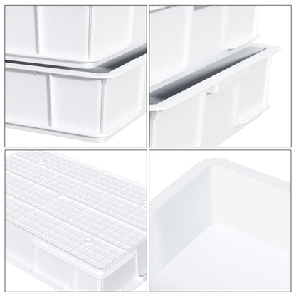 Morcte 2-Pack Commercial Dough Proofing Box Tray with 2 Lids, Stackable Pizza Proofing Dough pan with lid