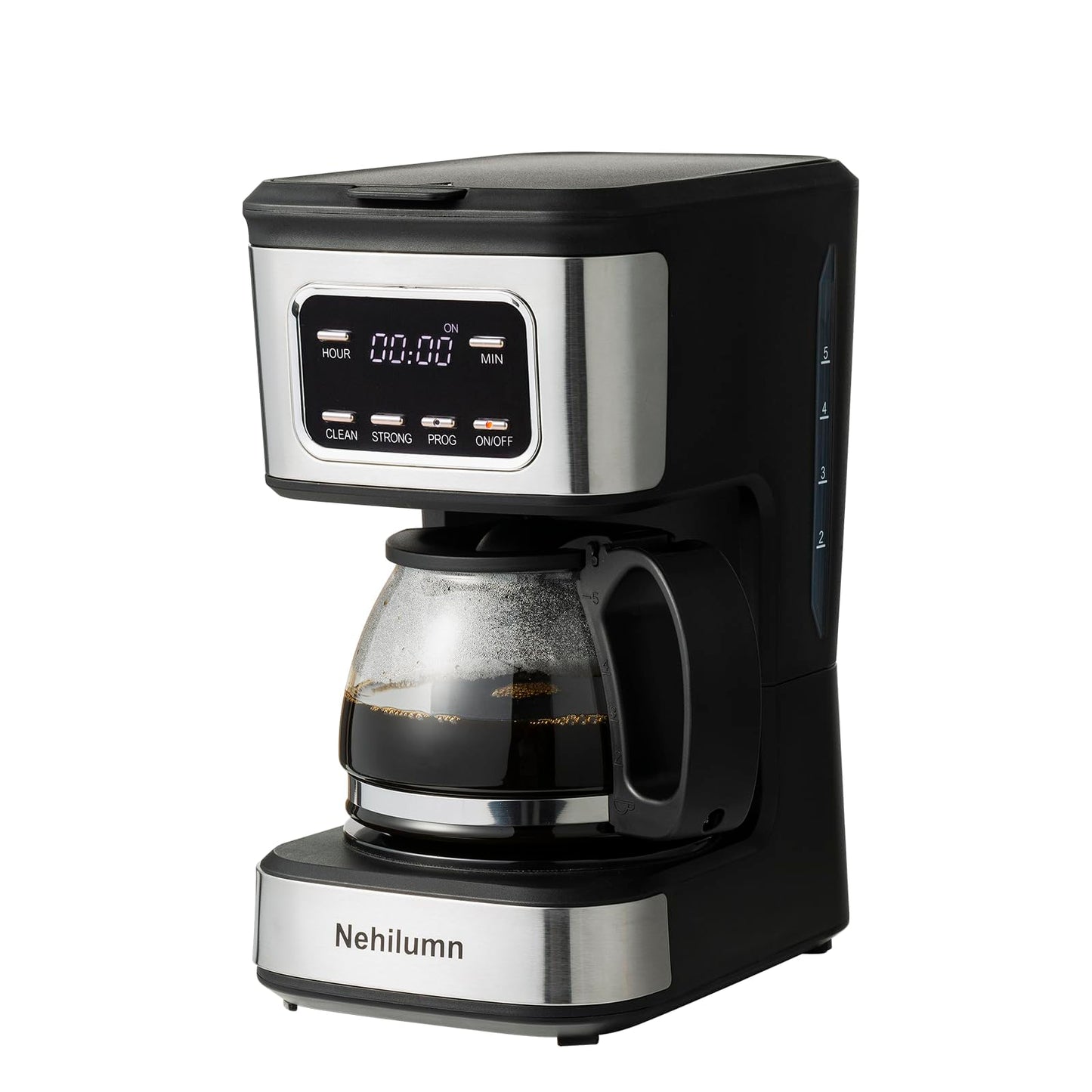 Nehilumn Single serve one cup drip coffee maker 14 oz,with personal travel cup,auto shut off function,Reusable Filter,Black and Silver