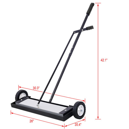 SPOFLYINN 24'' Rolling Magnetic Pick-Up Sweeper, One Size, 24 Inches
