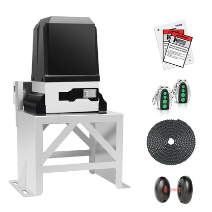 TOPENS CK2600 Automatic Sliding Gate Opener Chain Drive Industrial Commercial 1-1/4 HP Gate Motor for Heavy Driveway Slide Gates Up to 5700 Pounds, AC Powered with 20ft Roller Chain and Remote Control