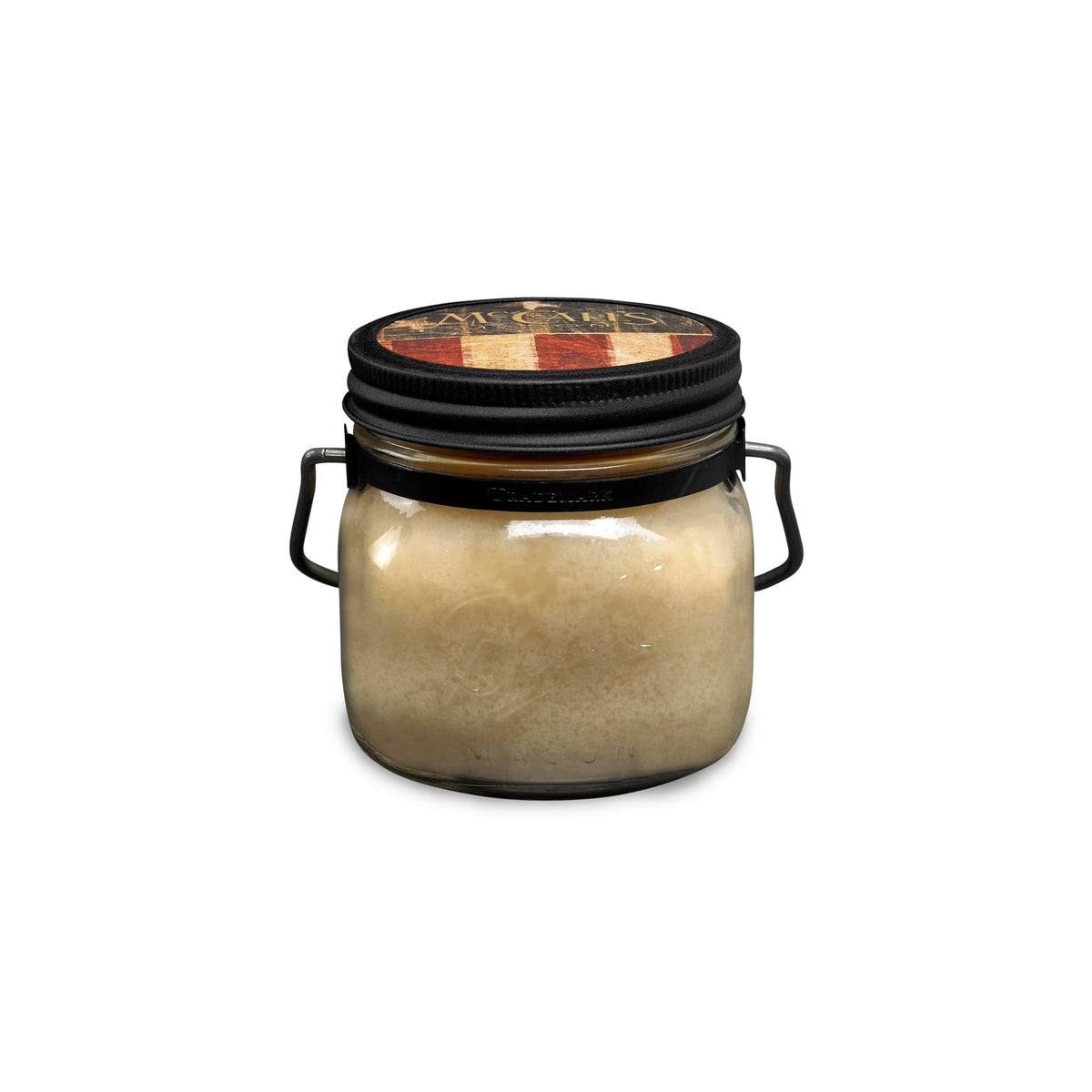 McCall’s Candles | Raw Cotton | 16 oz Two-Wick Scented Candle | USA-Poured | Vintage Mason Jar with Carrying Handle | Clean Linen, Birchwood & Lily Fragrance
