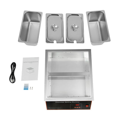 Chocolate Melting Machine, 500W Electric Chocolate Melter, 26.46 Lbs Capacity Chocolate-melting Pot with Adjustable Temperature for Hotels Restaurants BakeriesCoffee Shops