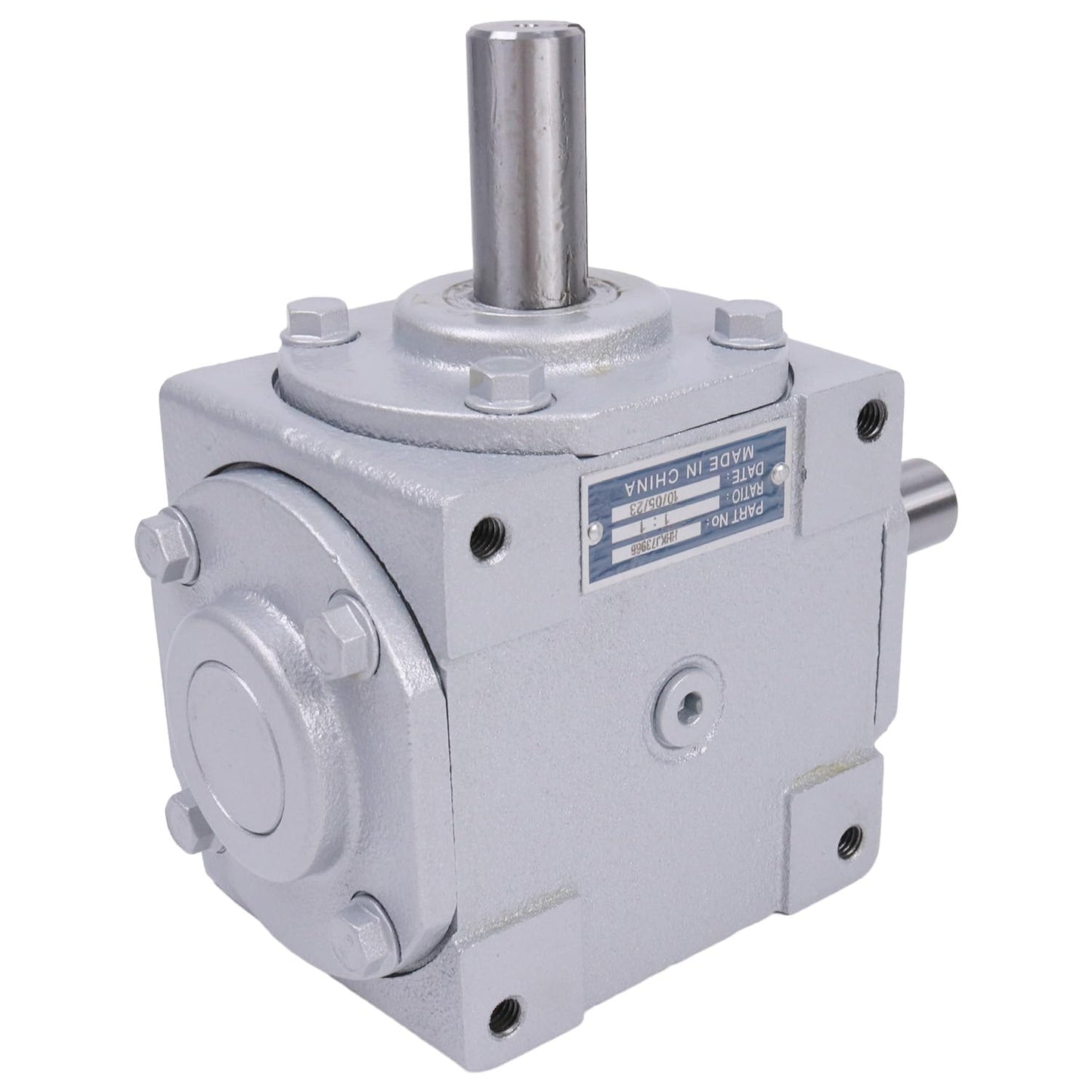 Holdia 40 HP Right Angle Bevel Gearbox with 2 Keyed Shafts CW/CW 1:1 1800 Max RPM 19455-SR-KW-KW-GR