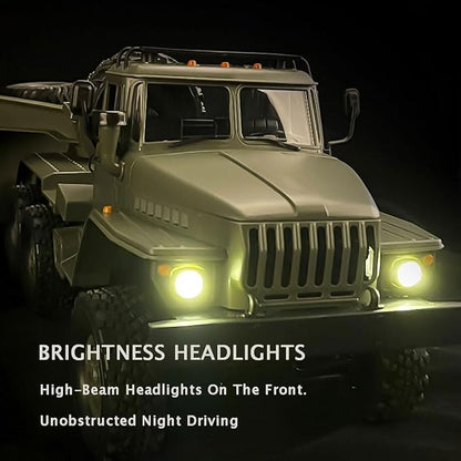 RC Semi Truck 2.4Ghz 6WD Remote Control Army Truck Trailer 41.3 Inch Large Size RC Car Toy 1/16 Scale Tractor Remote Control Electric Transport Vehicle Toy car for boy Gifts
