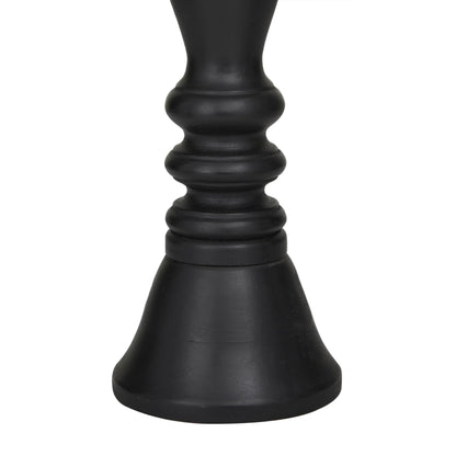 Deco 79 Wood Decorative Candle Holder Turned Style Pillar Candle Stand, Set of 3 Candlestick Holder 18, 15, 12'H, Black
