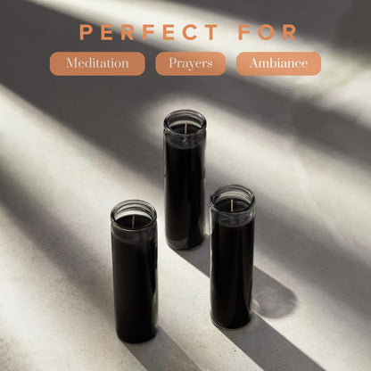 Simply Soson 2x8 inch Black Devotional Candles in Glass Jar - 1 Piece - 90 Hours – Prayer Candle - Tall Pillar Candles for Religious, Memorials, Party Decor