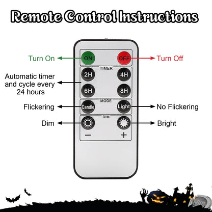 ilifemate Halloween Ghost Candle Lights 2 Pack with Remote, Battery Operated LED Flameless Candle Ghosts with Timer, Spooky Halloween Decorations for Indoor Outdoor Table, Mantel & Party Decor