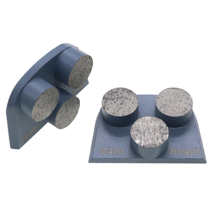 Concrete Floor Grinding Disc, Metal Diamond Grinding Shoes for Concrete Preparation, Fit with Lavina EDCO Floor Grinder, Three Round Segs, 30/40 Grit Medium Bond
