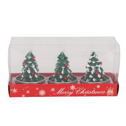 Rcniso Christmas Tree Candle Delicate Paraffin Tea Candle Holder Candles Long Lasting 3 Pieces for Bachelor Parties