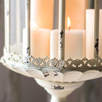 XILIN-1987 Candle Holderss French Hanging Candle Holder Iron Glass Candlestick Retro Dining Table Home Furnishings Decorative Candlestick