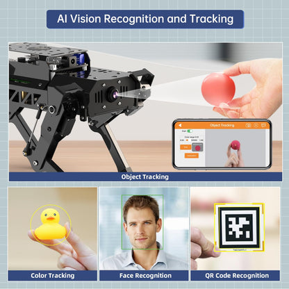 PuppyPi Robot Dog with ChatGPT Large AI Models AI Embodied Intelligence ROS Robotic Dog Vision Scene Voice Understanding SLAM Mapping Navigation Bionic Quadruped Robot, Ultimate Kit & RaspberryPi5 8GB