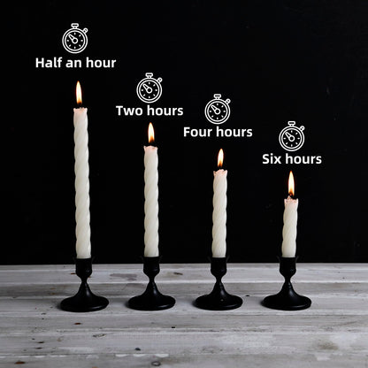 10 Inch Spiral Ivory Taper Candles, 8 Pack Unscented Long Burning Time Gloosy Fall Candlesticks for Dinner Party, Wedding Shower and Home Decoration (Ivory)