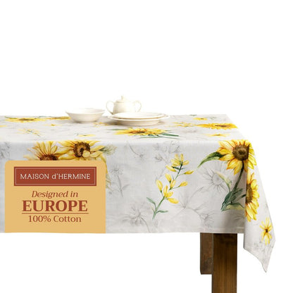 Maison d' Hermine Table Cloth Rectangle Table 100% Cotton 70 x 90 Inches Tablecloth Reusable Decorative for Dining Kitchen Room Farmhouse Home Gifts for Mothers Day Spring Summer - Candice