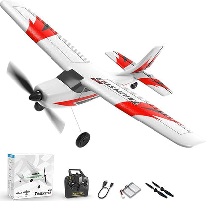 volantexrc RC Plane Trainer 3CH Remote Control Airplane with Prop Saver 6-Axis Gyro Stabilizer &amp 3 Modes to Fly Hobby Radio Controlled Aircraft RTF for Beginners &amp Adults (400mmRed)