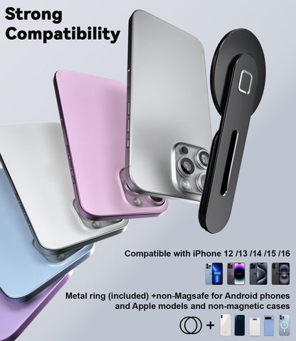 CloudValley Magnetic Phone Holder for Laptop Designed for iPhone 17/16/15/14/13/12 MagSafe, Adjustable Phone Monitor Side Mount, Slim Portable Foldable Computer Expansion Bracket, Silver