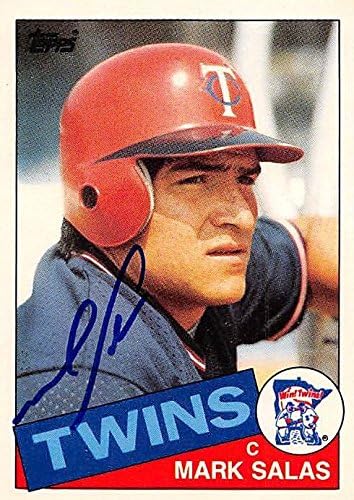 Sports Memorabilia Autograph Warehouse 246973 Mark Salas Autographed Baseball Card - Minnesota Twins 1985 Topps Traded - No. 101T