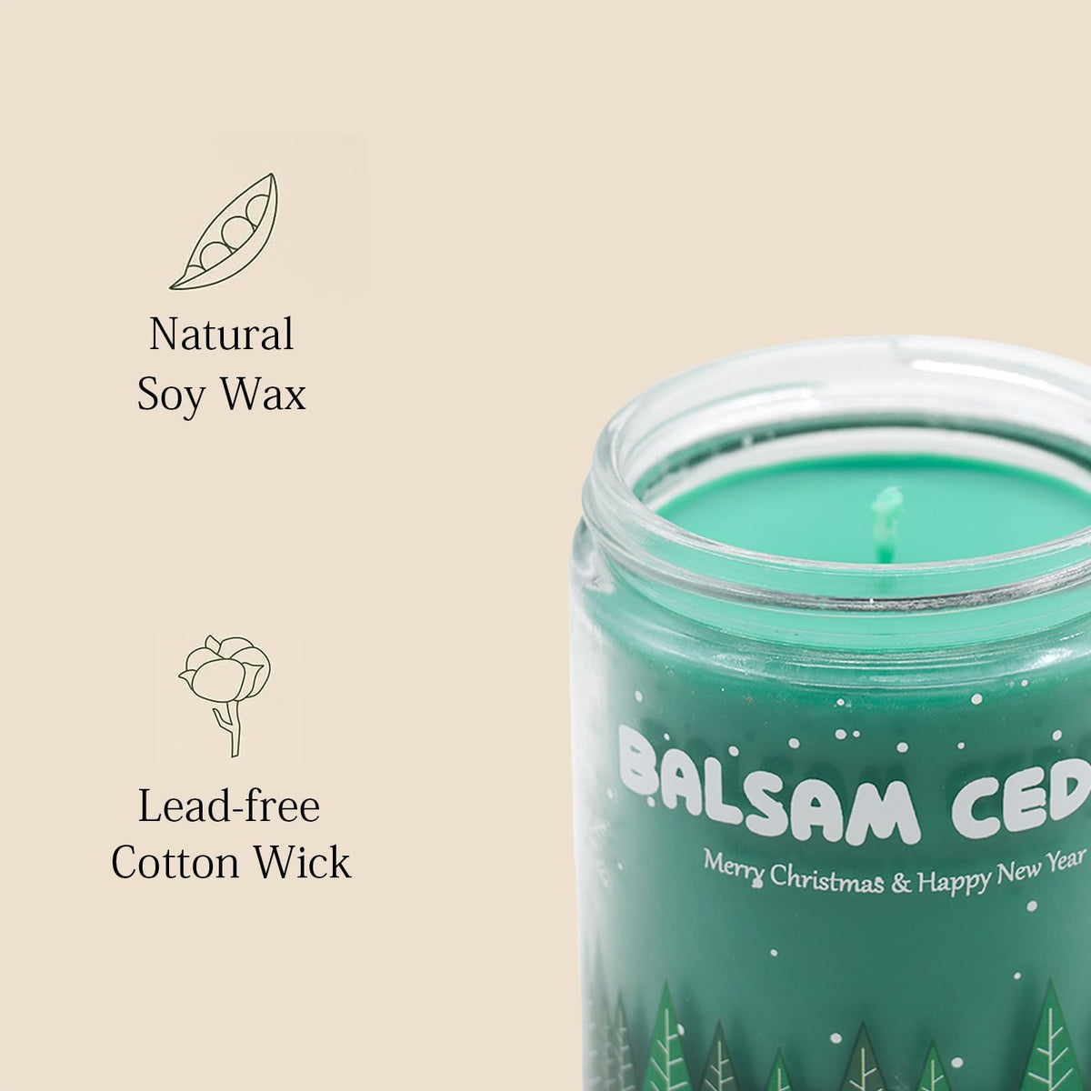 Christmas Candles - Christmas Gifts for Women & Men, 4 Pack Natural Soy Wax with Holiday Scents, Perfect for Xmas, New Year, and Winter Décor
