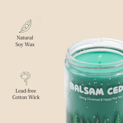Christmas Candles - Christmas Gifts for Women & Men, 4 Pack Natural Soy Wax with Holiday Scents, Perfect for Xmas, New Year, and Winter Décor