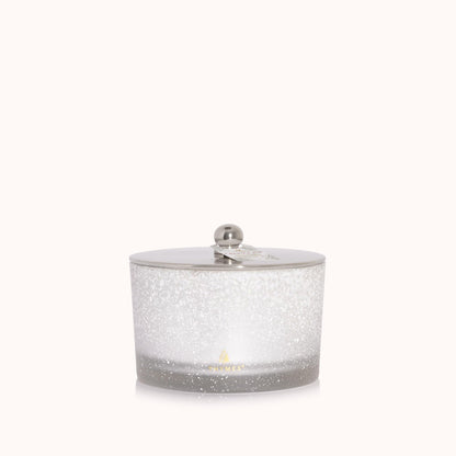 Thymes Frasier Fir Flocked Jar Candles – Holiday Scented Candles for Home with Notes of Crisp Siberian Fir, Cedarwood & Sandalwood – Luxury Home Decor Gifts for Women & Men (3-Wick, 18 oz)