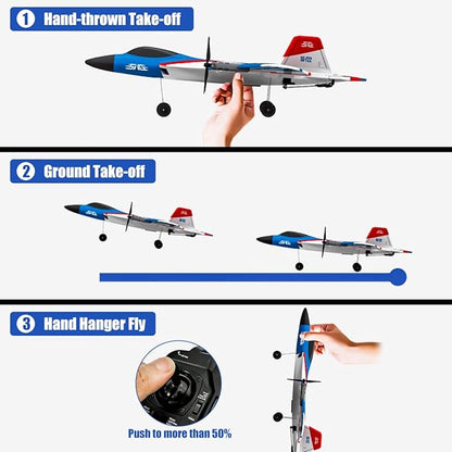 RC Plane 4 Channel Remote Control Airplane F-22 RC Airplane for Beginners Adult with Stunt Flying Xpilot Stabilization System &amp Aerobatic Two Batteries Gift Toy for Kids