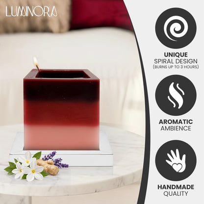 Spiral Candle with Unique Spiral Wick Design, Scented Soy Wax Candle for Home Decor, Gift Ready Decorative Art, Modern Spiral Light Candles for Calm Ambiance for Any Room (Jasmine Ginger Lavender)
