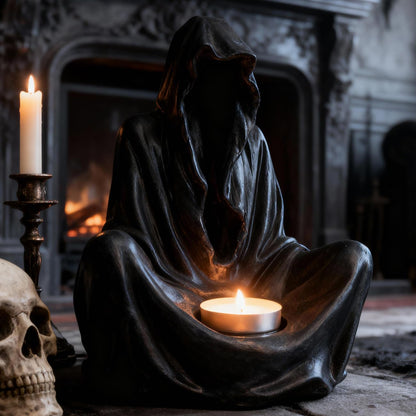 Sunthus Candle Holder Grim Reaper Gothic Decor Sculptures Statues Art Resin Decorations