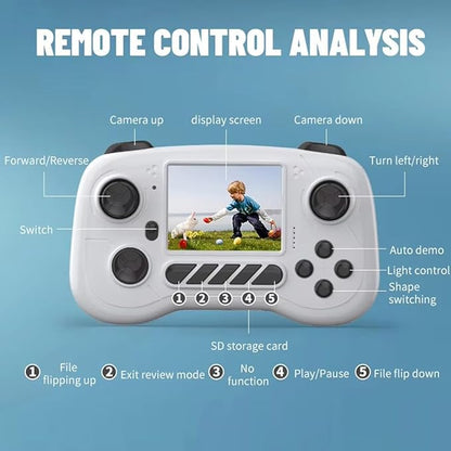 RC Car with Camera RC Stunt Car with 720P HD FPV Camera 2-Way Talk 360° Spins &amp LED Lights App Control RC Truck Adjustable Camera2 Rechargeable Batteries (60 Mins Play) Gift for Kids &amp A