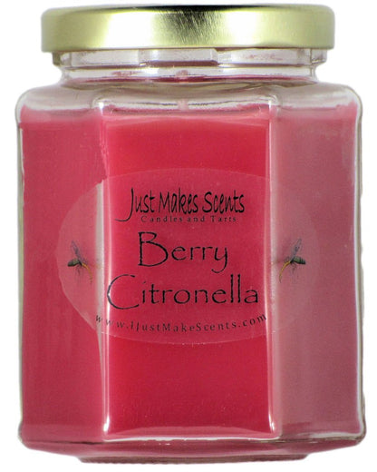Berry Citronella Scented Blended Soy Candle for Indoor Use by Just Makes Scents (8 fl oz)