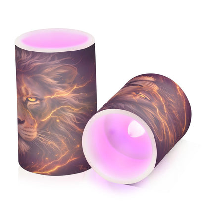 KGLDSNM Golden Lion LED Flameless Flickering Candle with Remote Timer Battery Operated for Indoor Outdoor Party Holiday Home Decor 2 Pack