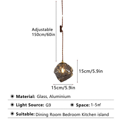 Chandelier, Artistic 60in Adjustable Pendant Light V-intage Design Ornamental Chandelier Modern Creative Glass Coloured Hanging Lamp Suitable for Bedroom Living Room Dining Lighting Fixtures