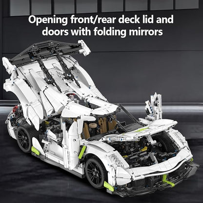 CaDA Master Fantasma Sports Car Building Set C61048W 1:8 Super Cars Brick Kit with 9-Speed Gearbox and Rear Wheel Steering V8 Racing Car Model for Adults Collectors (4346PCS)