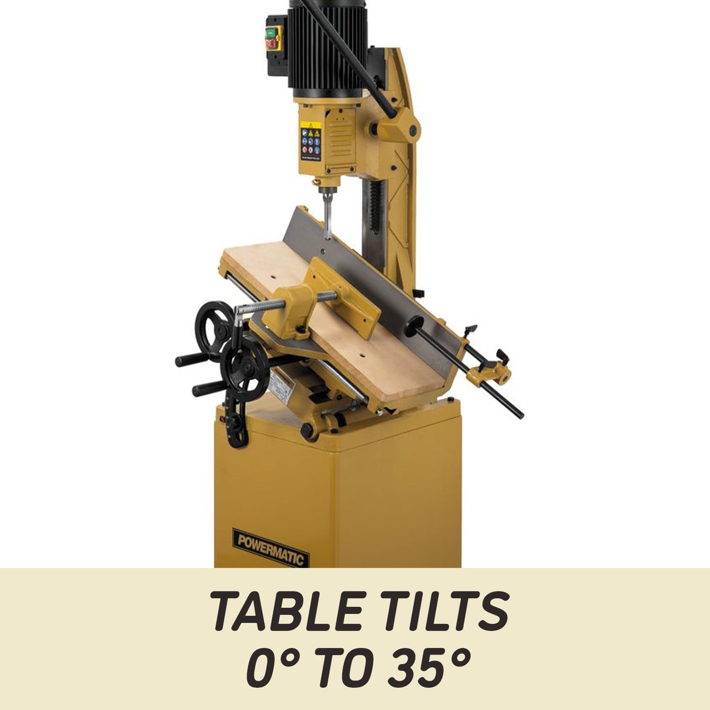 Powermatic Tilt Table Mortiser, 1" Chisel, 10-3/4" Stroke, 115/230V 1Ph (Model 719T)