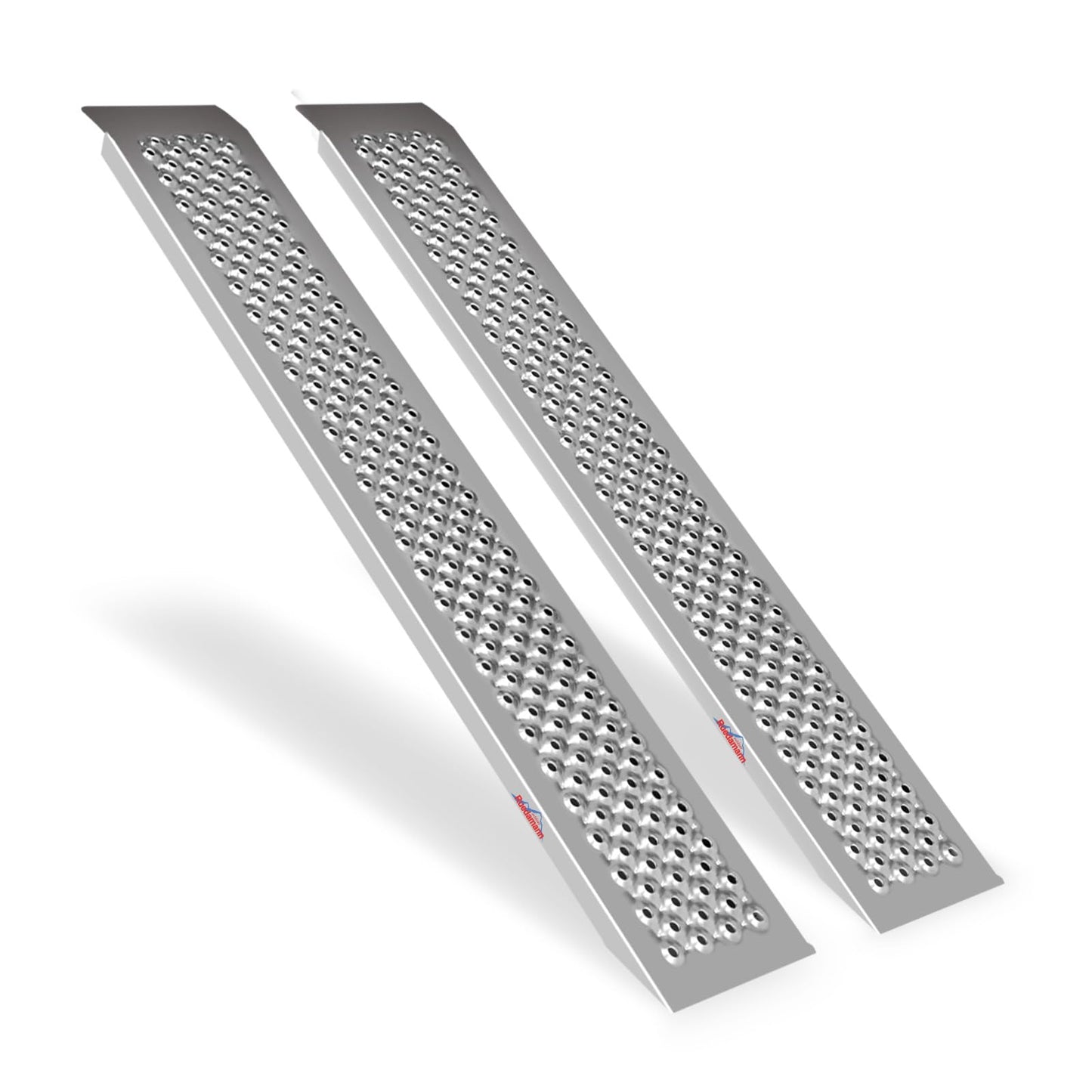 Ruedamann 2PCS 5FT Aluminum Shed Ramps, Rust Proof, Heavy Duty 880 lbs Capacity, 9'' Wide Loading Ramps for Lawn Mower, UTV, ATV Ramp for Trailer, Shed Ramp for Trailers, Riding Mowers, Motorcycles