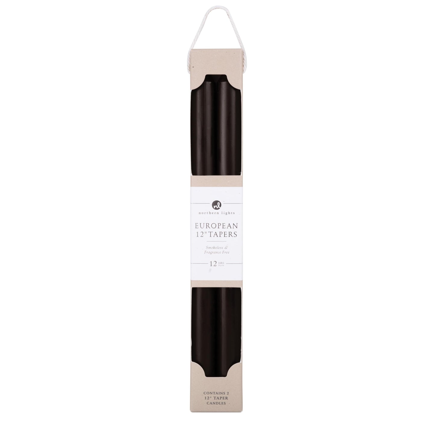 Northern Lights Candles - 12" 2pk Tapers - Espresso - 72875