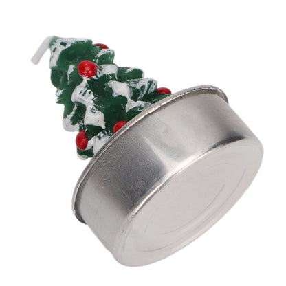 Srliya Christmas Tree Tealight Candles, Premium Paraffin Material, Long Burning Time, Cute Festive Design, 3pcs Tea Candle Holder, for Christmas Parties, Weddings